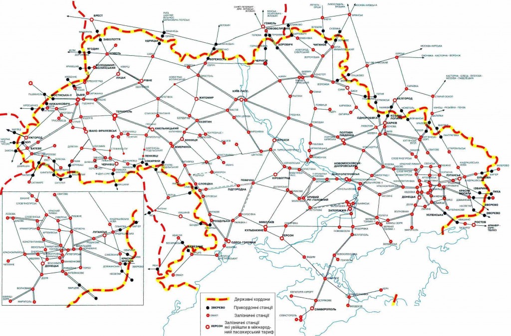 карти залізниць України високої роздільної здатності