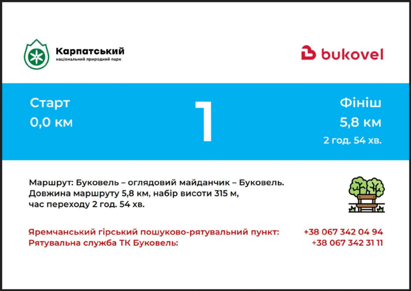 Зразок маркування маршруту "Парковий"